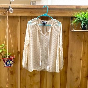 Cream, loose blouse, small